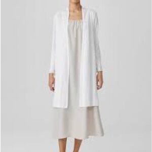 J. Jill Elegant White Open Front Linen Cardigan size Large